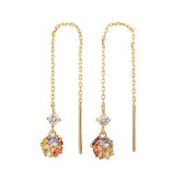 プロピアーナ シルバー セブンカラーマルチジェム アミュレット パヴェピアス