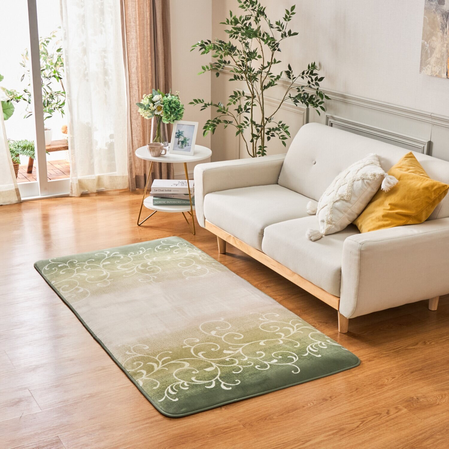 イケヒコ なだらか傾斜で つまずきにくい！ もっちりボリューム フリーエッジラグ ＜９０×１８０ｃｍ＞