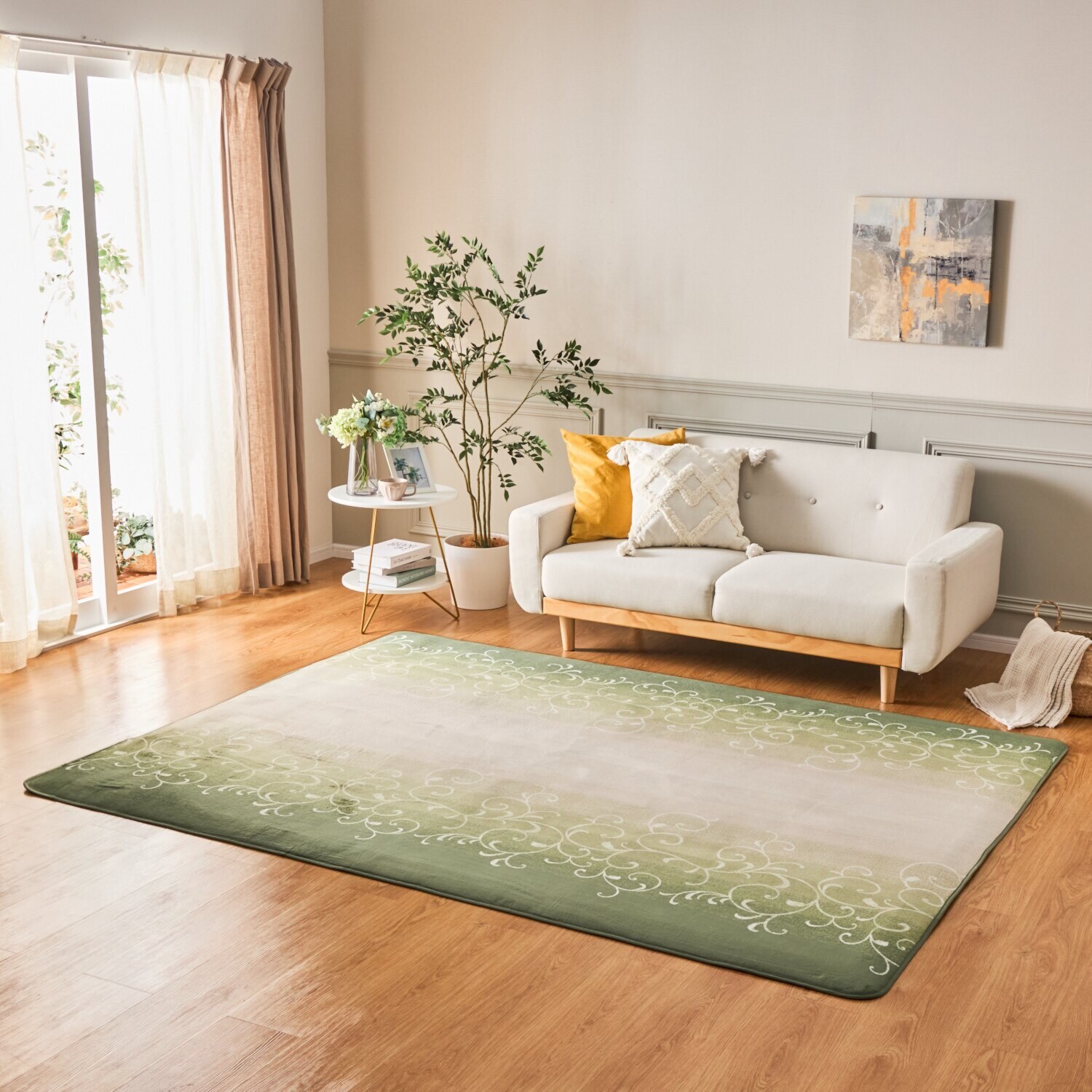 イケヒコ なだらか傾斜で つまずきにくい！ もっちりボリューム フリーエッジラグ ＜１８０×２４０ｃｍ＞