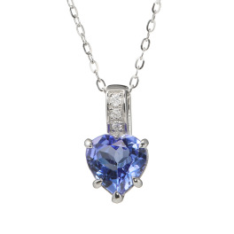 サープライズ プラチナ９５０ ０．６カラットＵＰ タンザナイト＆ ダイヤモンド ハートデザインペンダント