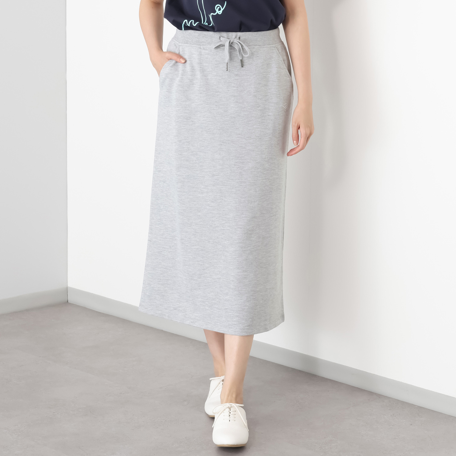 アンブロ コットンブレンド イージーウエスト ジャージースカート
