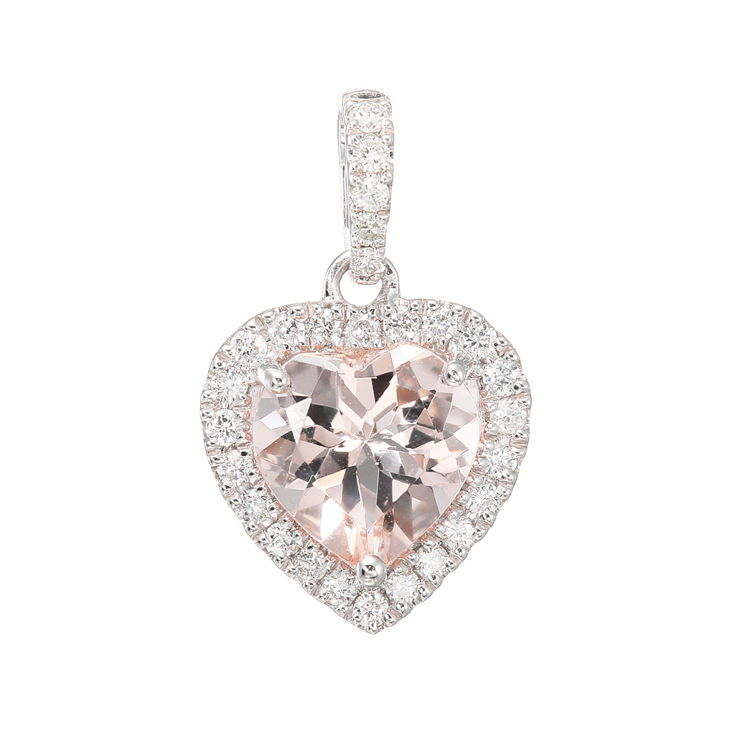 ビジューフルレゾン コローレ プラチナ９００ ハートシェイプ モーガナイト＆ ダイヤモンド ヘイローデザイン ペンダントトップ