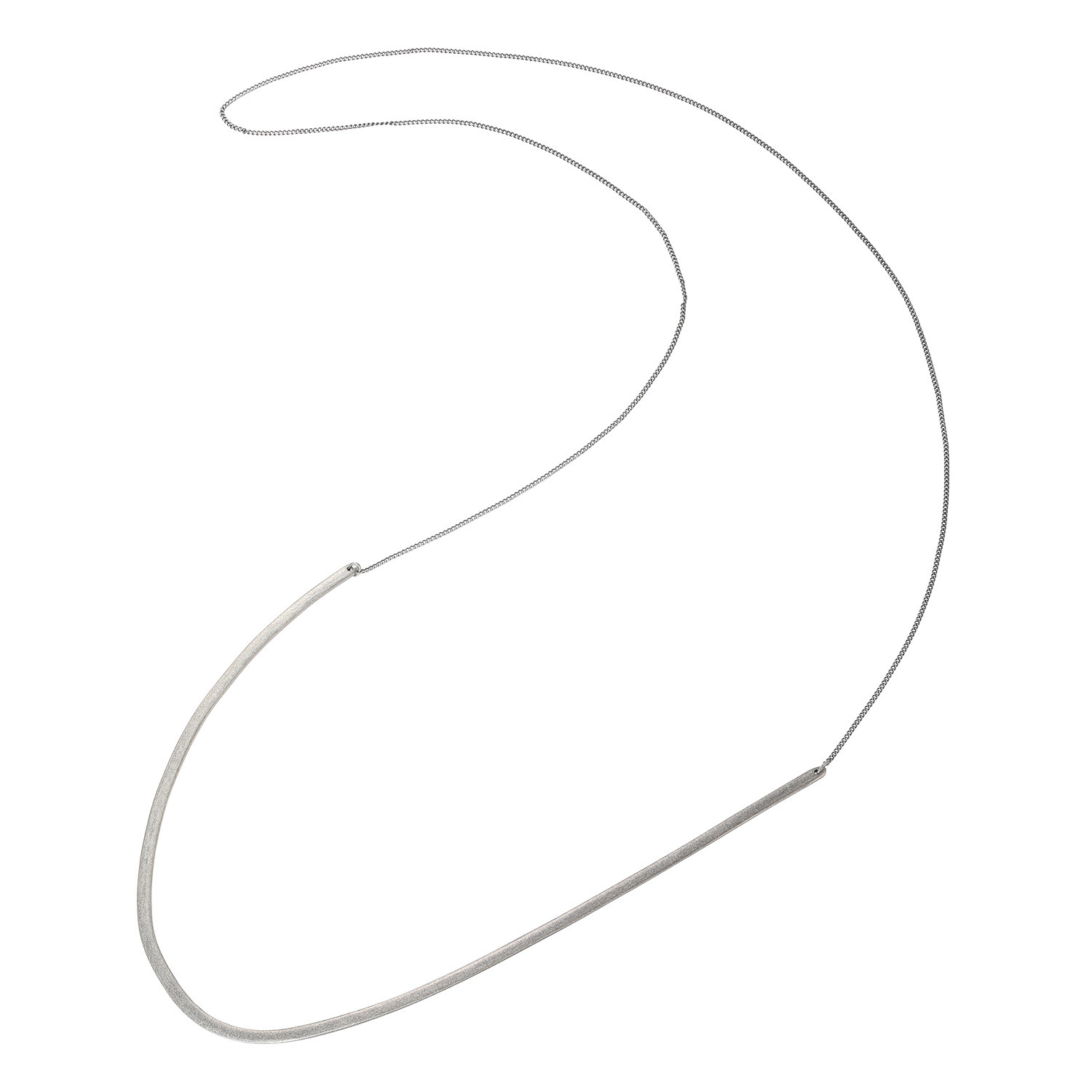 シャビージェンティール シルバー Ｕライン ロングネックレス