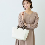 モーダプリンチペ はっ水 牛革シュリンク レガーレデザインハンドル ミディアムプラス トートバッグ