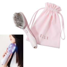 医師共同開発 ＬＥＤ搭載＆ マイナスイオン発生 ブラッシングで驚きの ツヤボリューム！ ＥＬＬＥ “スタイリストイオン グロウブラシ”特別セット