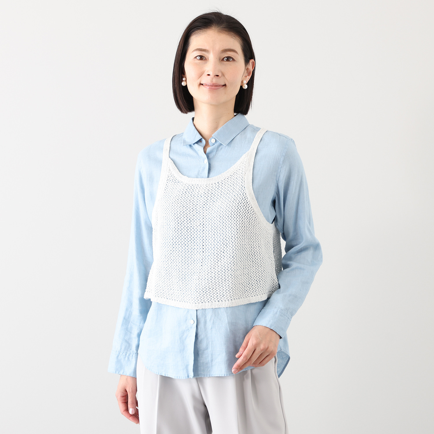 イシカワラボ★ヒトミ 前後着用ができて ジレにもなる ニットキャミ