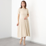 クリス・セリーン インナードレス付 セラミックパール アクセント 立体リブ変化編 ワンピース