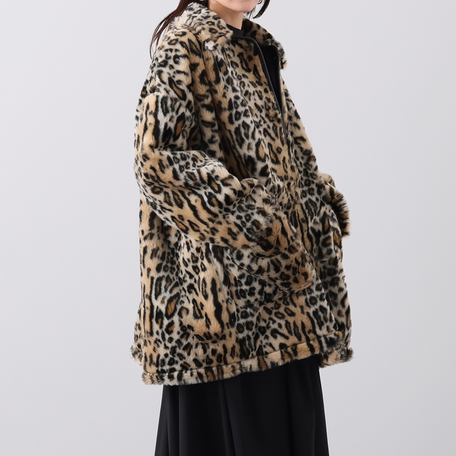 ベルポニー フェイクファー オーバーサイズシルエット デザインコート