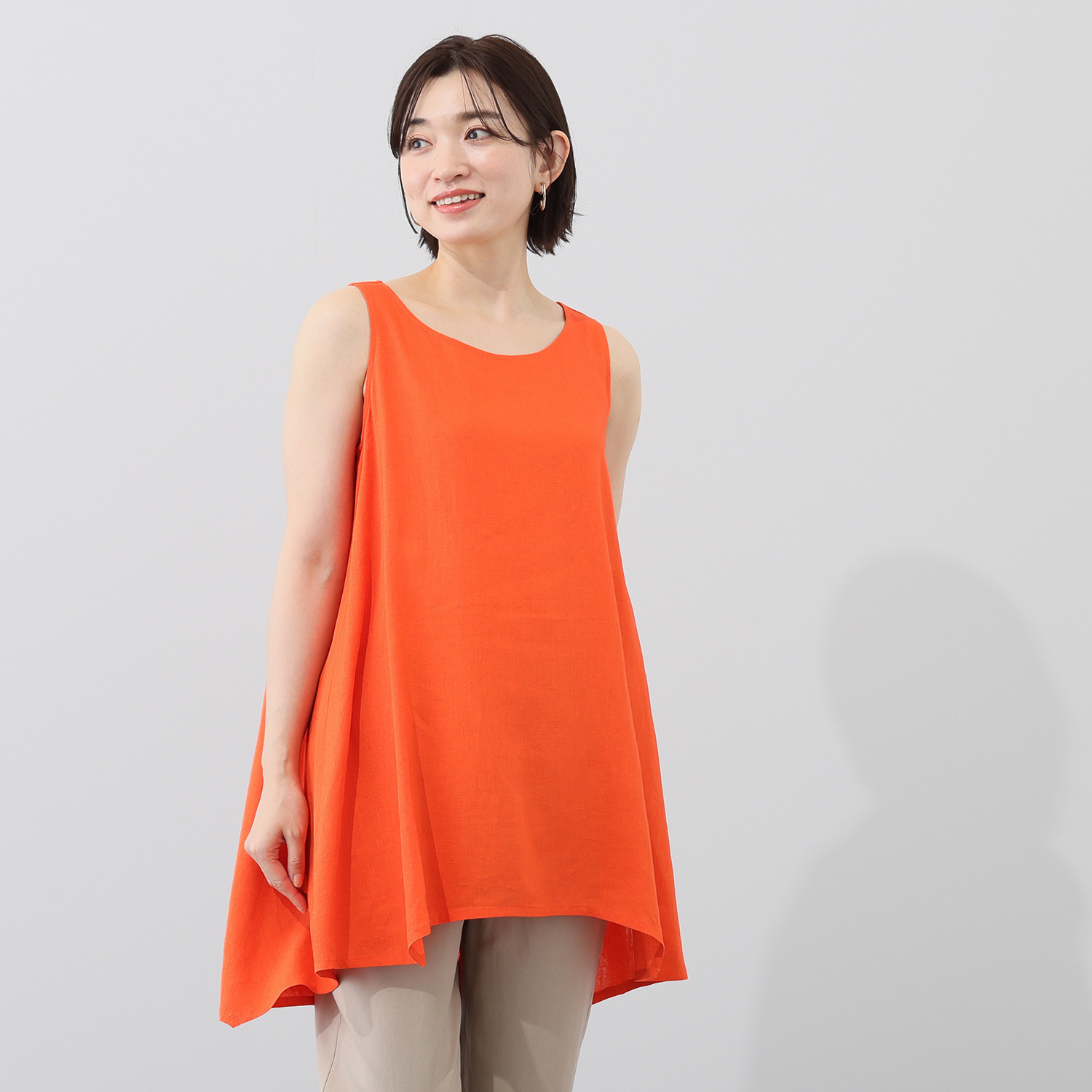 シャビージェンティール Aライン ノースリーブ チュニックブラウス