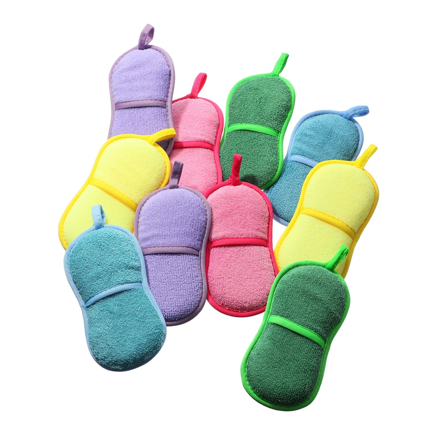 世界１８ヶ国で販売！ ハード面＆ソフト面の 両面使えるマルチスポンジ 絶妙な形状で洗いやすい ピーナッツマイスター １０枚セット