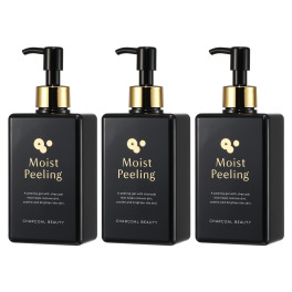 チャコールビューティー こだわりの炭パウダー （炭、シリカ）配合！ 古い角質・毛穴の汚れオフ つるつる肌へ導く洗浄料 モイストピーリング ３本セット