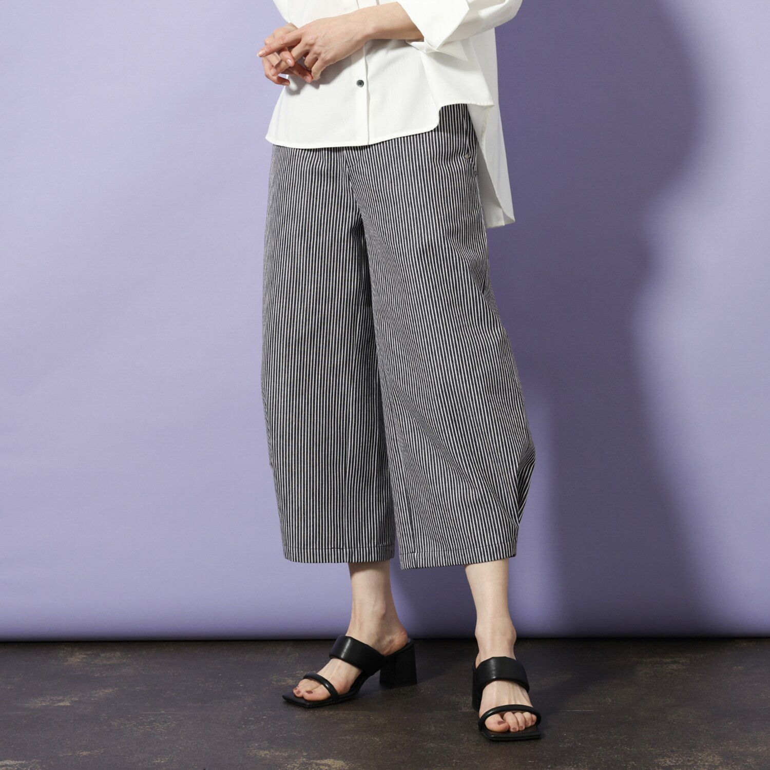 コモエリークローゼット ストレート＆コクーン デニムパンツ