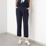 バーチ　ドゥエ 接触冷感 ギザ超長綿ブレンド シルケットスムース ツータック テーパードパンツ