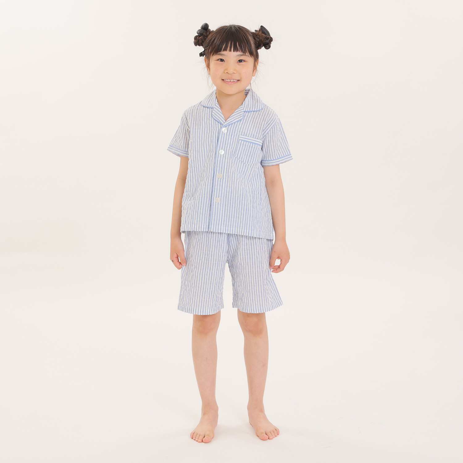 ナルエー 綿混シャーリングボイル テーラードパジャマ ＜キッズ＞