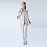 フーア パネルライン ストレッチジャージー テーパードパンツ