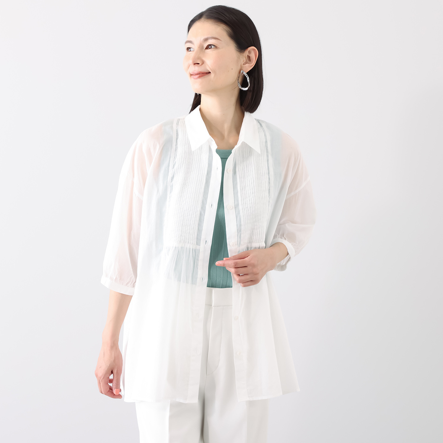 ダジュール ピンタックデザイン ブラウス