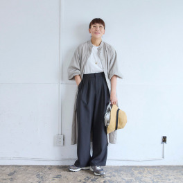 エクラージュ フロントオープン 羽織りにもなる シャツワンピース
