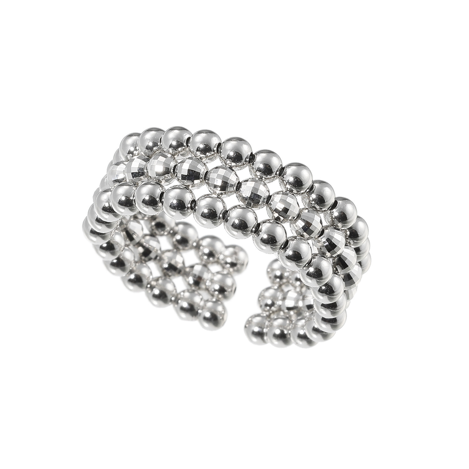 プラチナ８５０ ドッティ３連 形状記憶リング