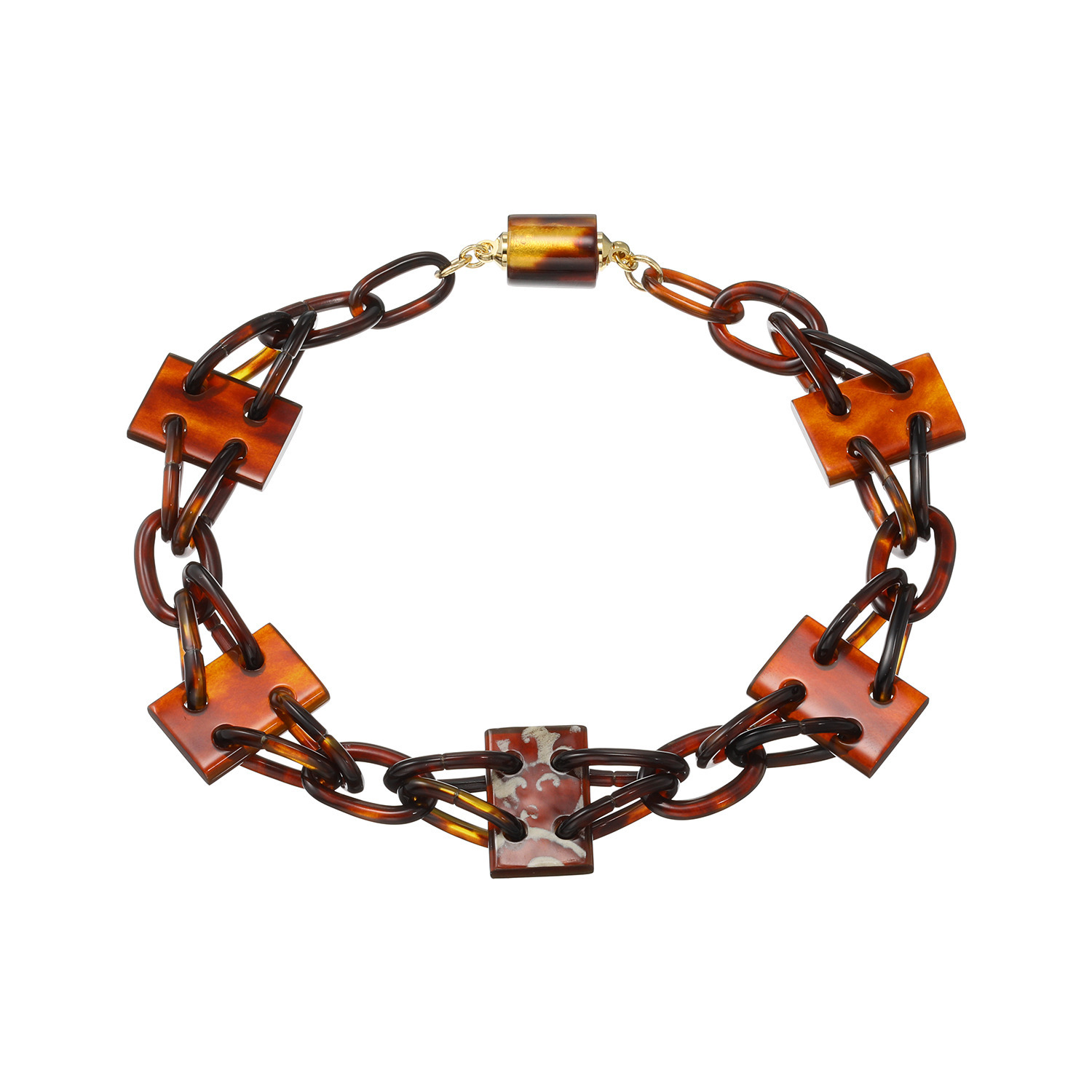 べっこう堂 本水もく＆ 本べっ甲無地 スクエアプレート ブレスレット