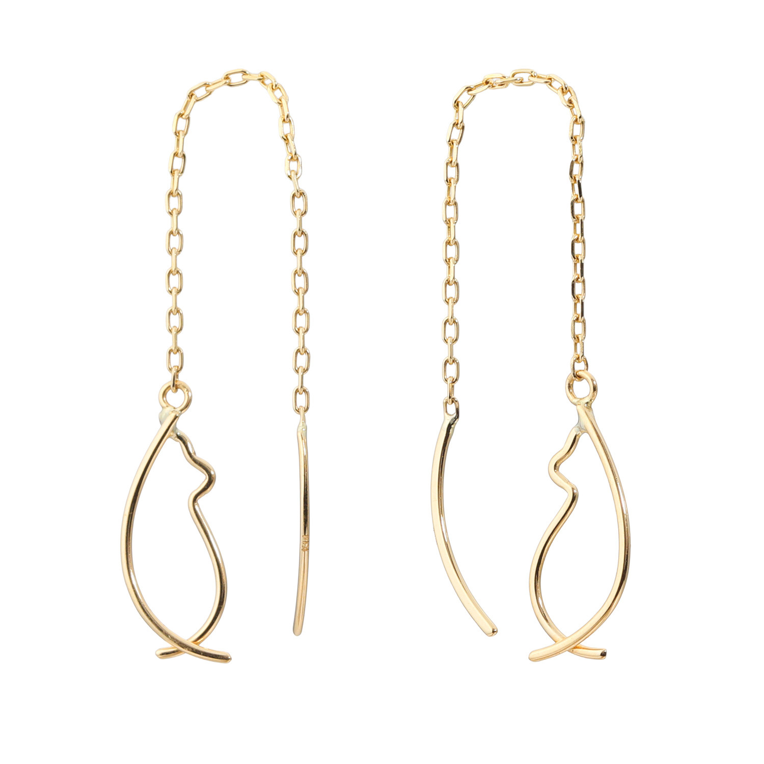 キノミノ １４Ｋ にゃんにゃんシルエット ピアス