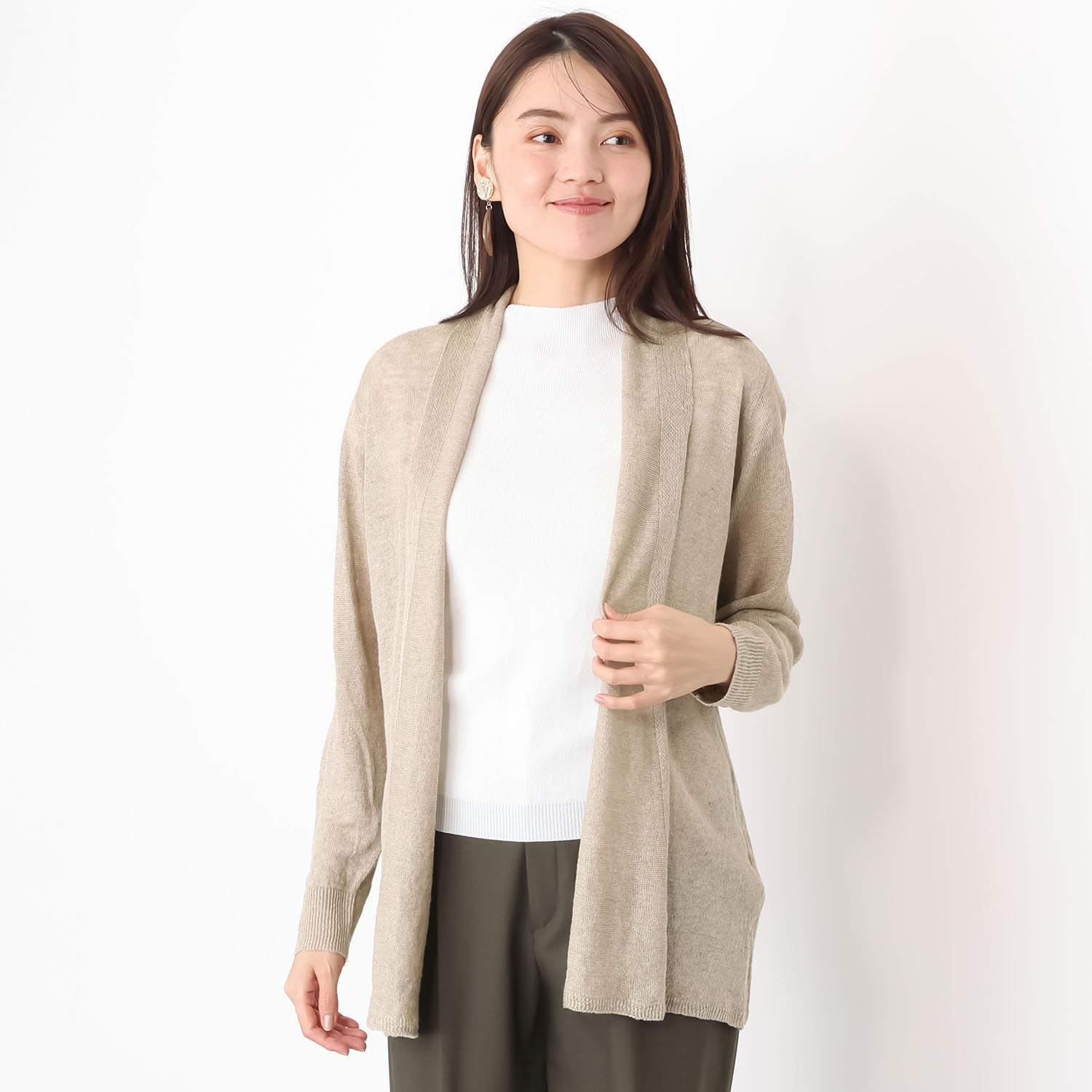 スピンブルー イタリア・ リニフィッチオ社製 蘇った奇跡のリネン トッパーカーディガン