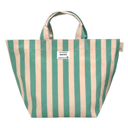 ルートート ストライプ柄 マチ広 ラミネートトートバッグ