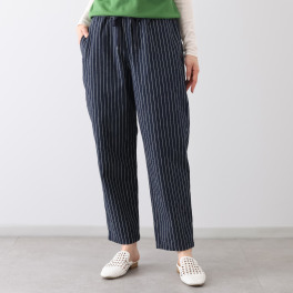 ベティスミス 日本製 刺し子ストライプ イージーパンツ
