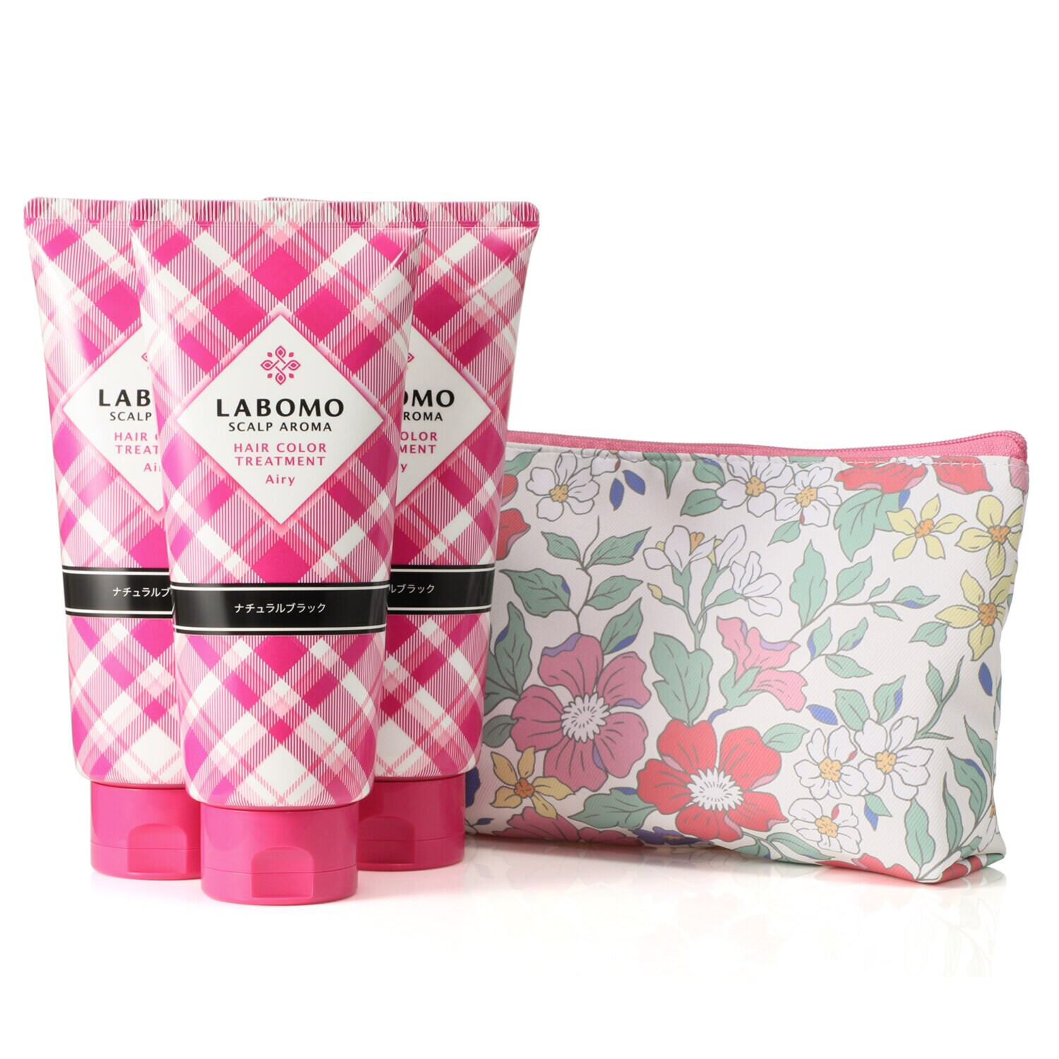 アートネイチャー ３分で簡単白髪染め＆ もっと艶めく髪色長続き ヘアカラー トリートメント　エアリ ３本ポーチ付セット