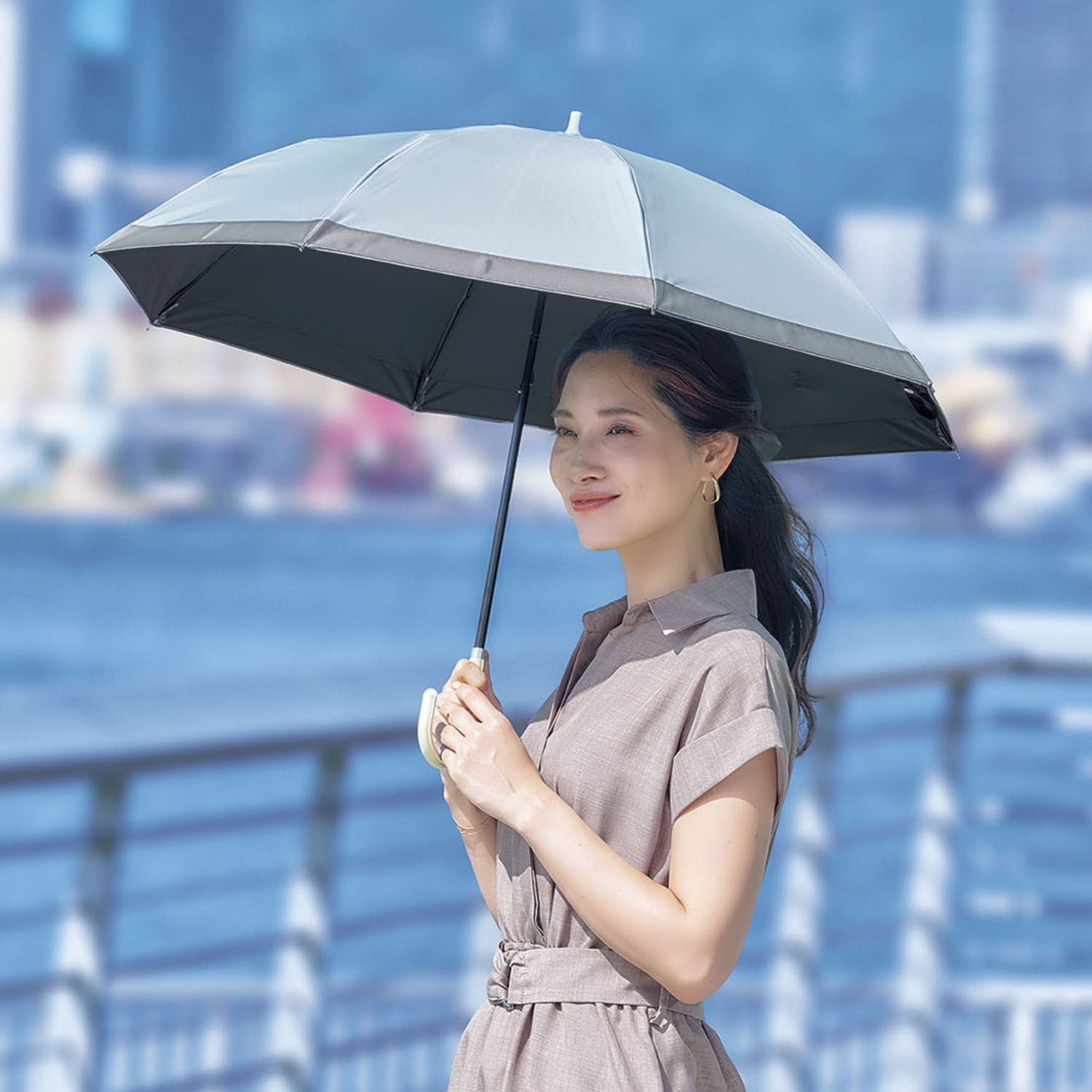 サンブロックラボ 遮夏クール晴雨兼用傘 ＜２段２ＷＡＹ＞