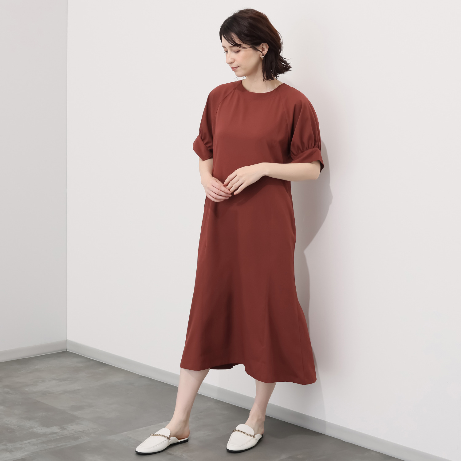 アンビエンダリュクス バックフレアー マーメイドワンピース- ショップ