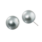 ジュペレ　ジョーヌ １４Ｋホワイトゴールド グレーカラー 黒蝶パール スタッドピアス