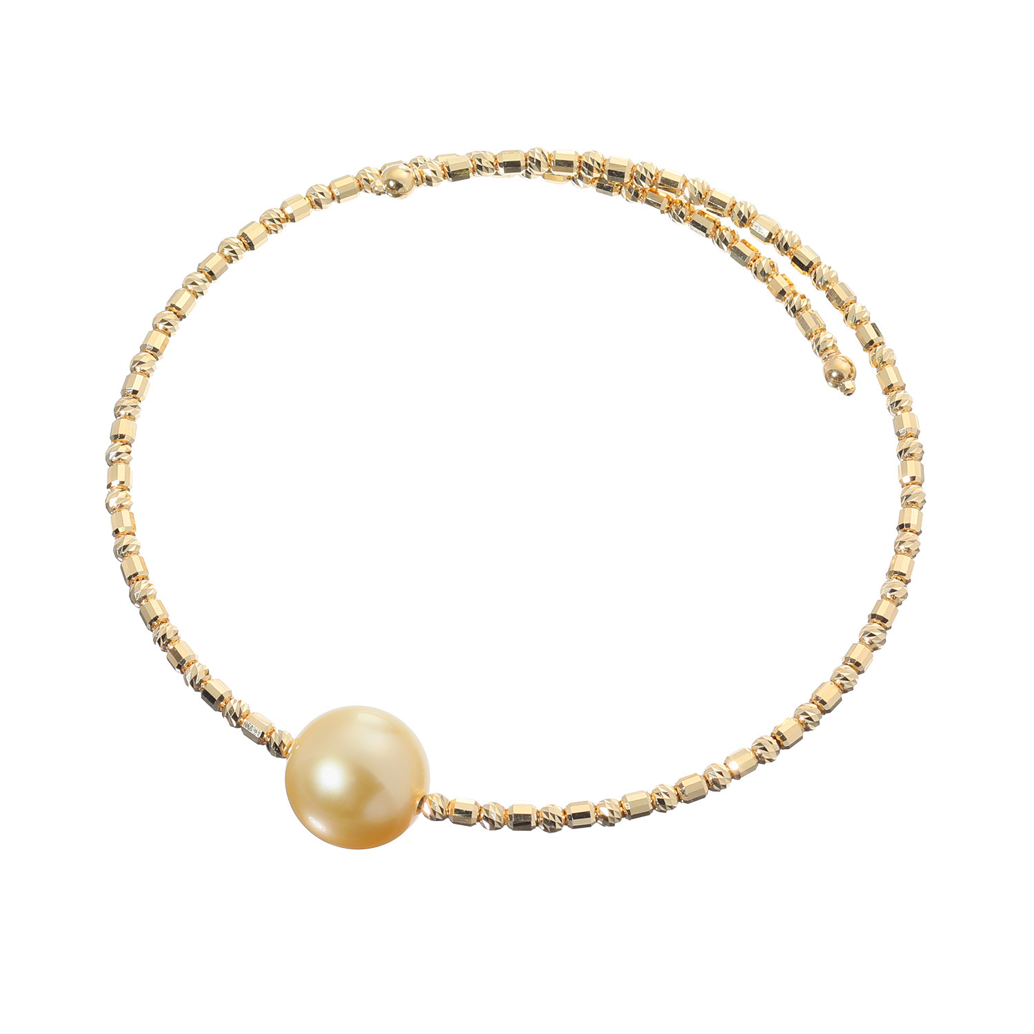 ジュペレジョーヌ １８Ｋ ゴールデン白蝶パール トゥインクル フレキシブルバングル