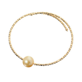 ジュペレジョーヌ １８Ｋ ゴールデン白蝶パール トゥインクル フレキシブルバングル