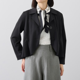 ヒロコ　デシネール 艶やかソフト なめらかなポンチ 美しいタックで 一味違うレディーな テーラードジャケット