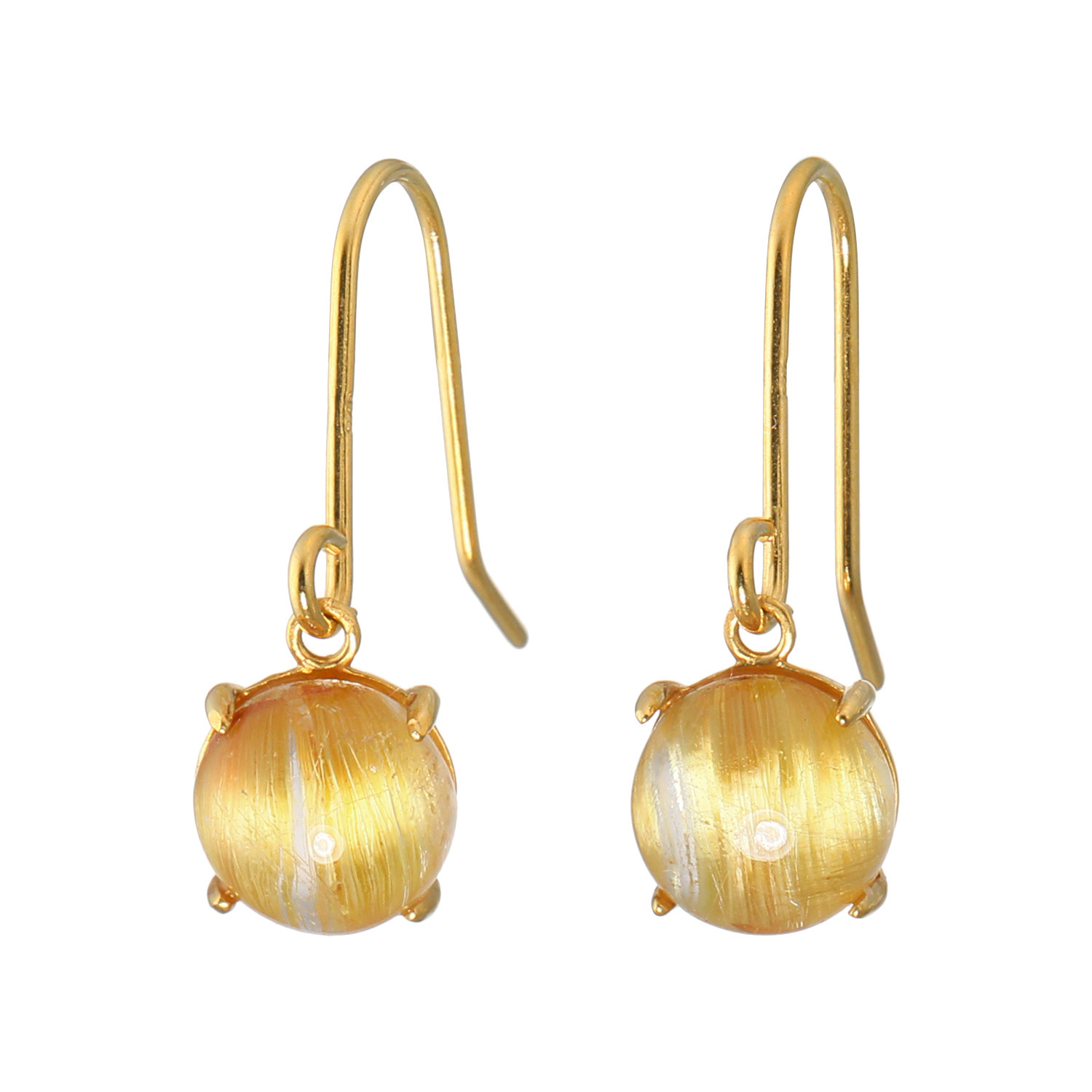 ルーチェペールドンナ シルバー ルチルクォーツ キャッツアイ ソリティアピアス