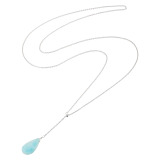 ルーチェペールドンナ シルバー ラリマール スライド ロングネックレス