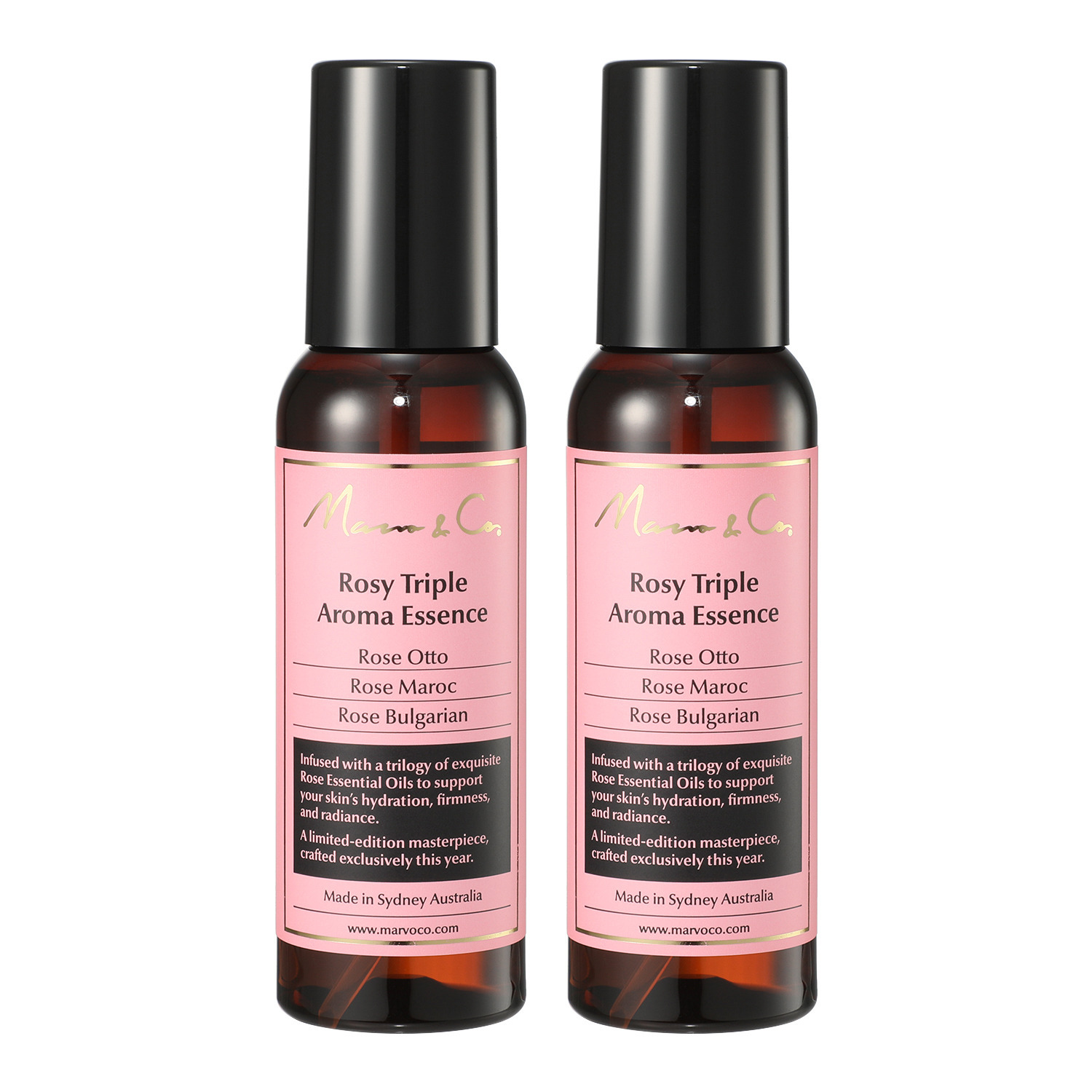 マーヴォコー 豪州発アロマケアブランド 先端技術原料配合で ハリツヤ潤い肌へ導く ロージートリプル アロマエッセンス デビュー２本セット