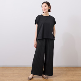 女の欲望 接触冷感・ＵＶカット はさみで切るだけ！ プリーツパンツ＆ ワイドＴシャツ