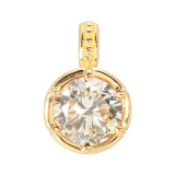 レステクール １８Ｋ １カラットＵＰ シャンパンカラー ダイヤモンド ペンダントトップ ＜鑑別書付＞