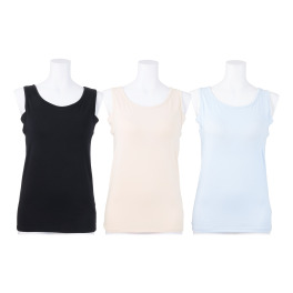リラキュート 綿混 汗取り＆カップ付 タンクトップ３枚セット