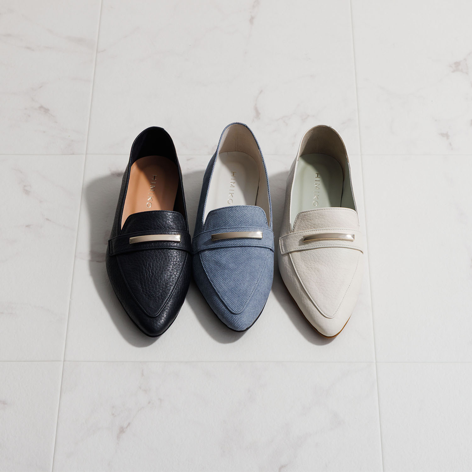 卑弥呼 メタルバー ポインテッドトゥ ローファー