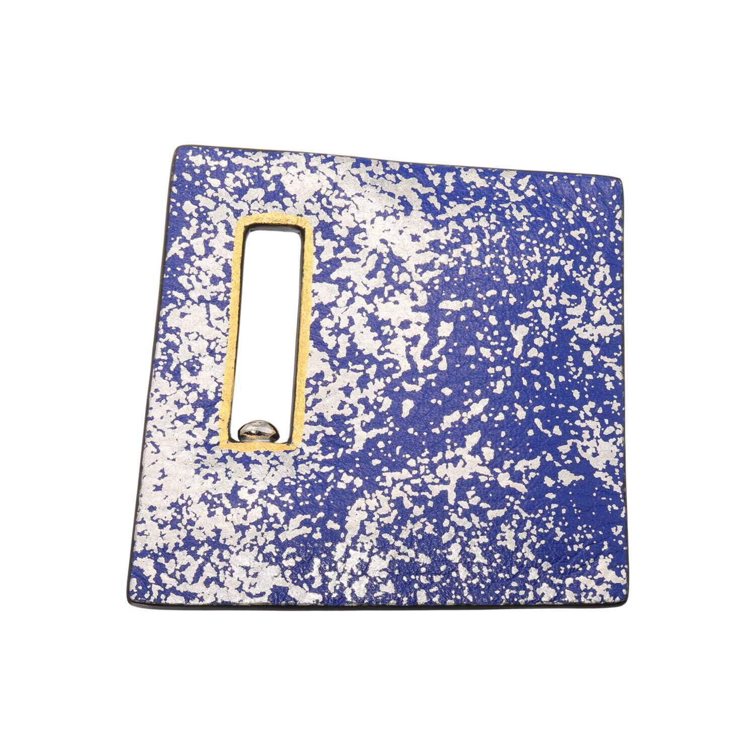 坂本これくしょん 牛革ペンダントブローチ “星空の窓” ＜青色＞