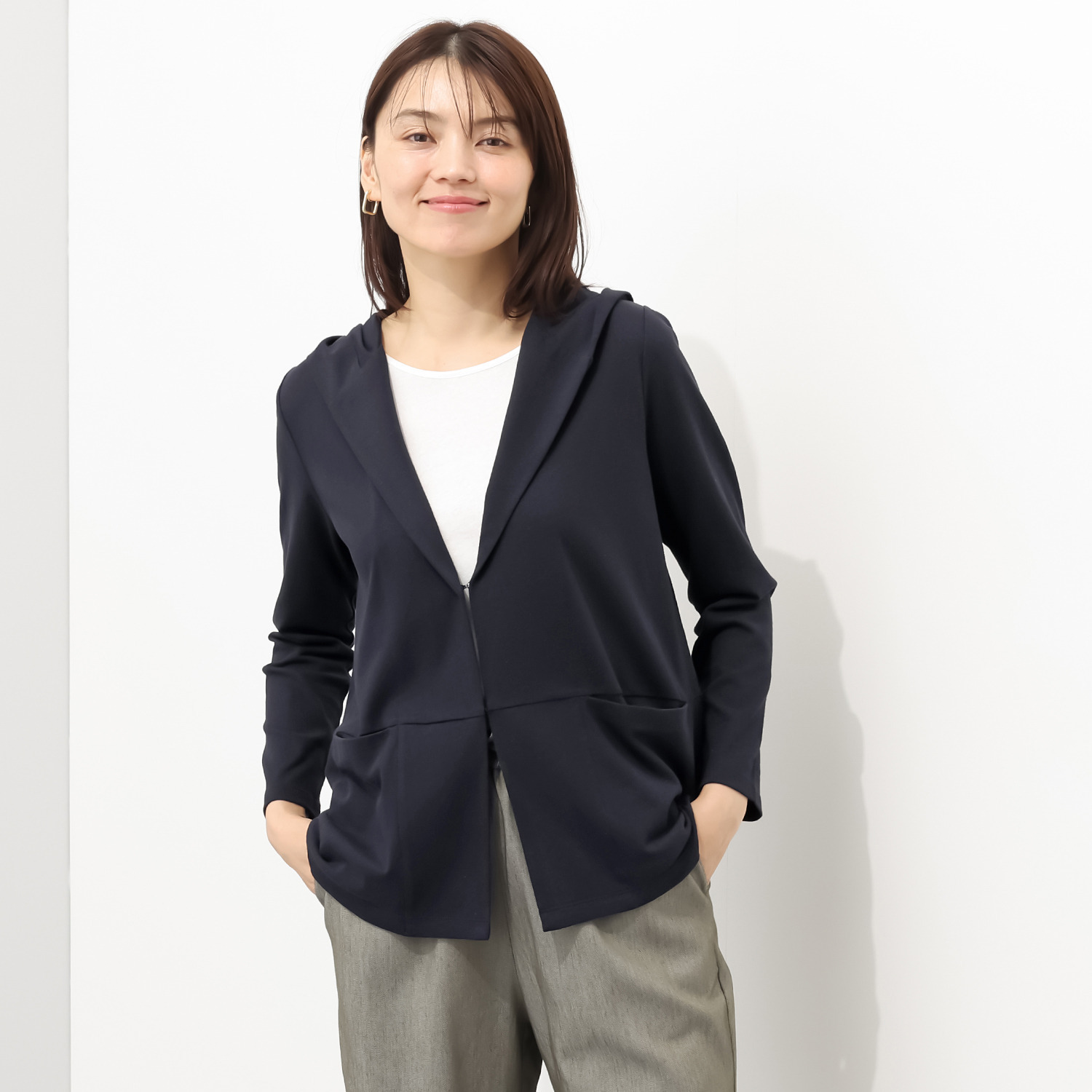 スピンブルー 接触冷感 フレンチリネンブレンド リラックスジャージー