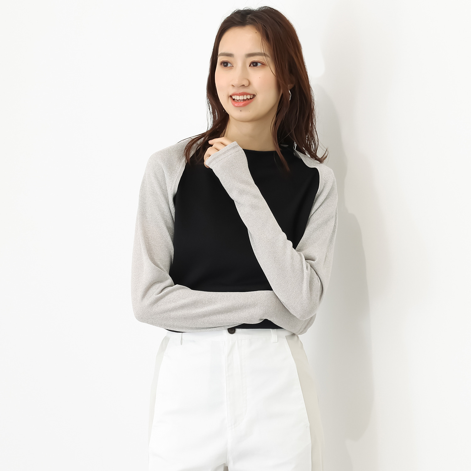 マダムヒロコ ラメ入りニット ショートボレロ