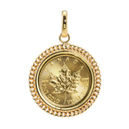 オロリナ 純金 メイプルリーフコイン ペンダントトップ ＜１／１０オンス＞