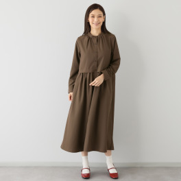 Ｔ．Ｆ．Ｄ．Ｃ． 機能満載！ テックコットン レイヤード風 ロングシャツワンピース