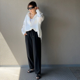ラソエヌサーティスリー ディグリーズ リラックスシルエット ギャザーイージーパンツ