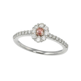 プラチナストーリー プラチナ９５０ ファンシーディープ ピンクダイヤモンド＆ ダイヤモンド オーバルリング ＜鑑定書付＞