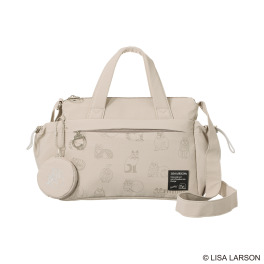 リサ・ラーソン はっ水軽量ナイロン スケッチねこたち ２ウェイバッグ ＜ミニポーチ付＞