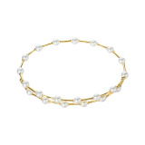 ジュペレ １８Ｋ　伊勢志摩産 ベビーアコヤパール ステーションデザイン フレキシブルバングル